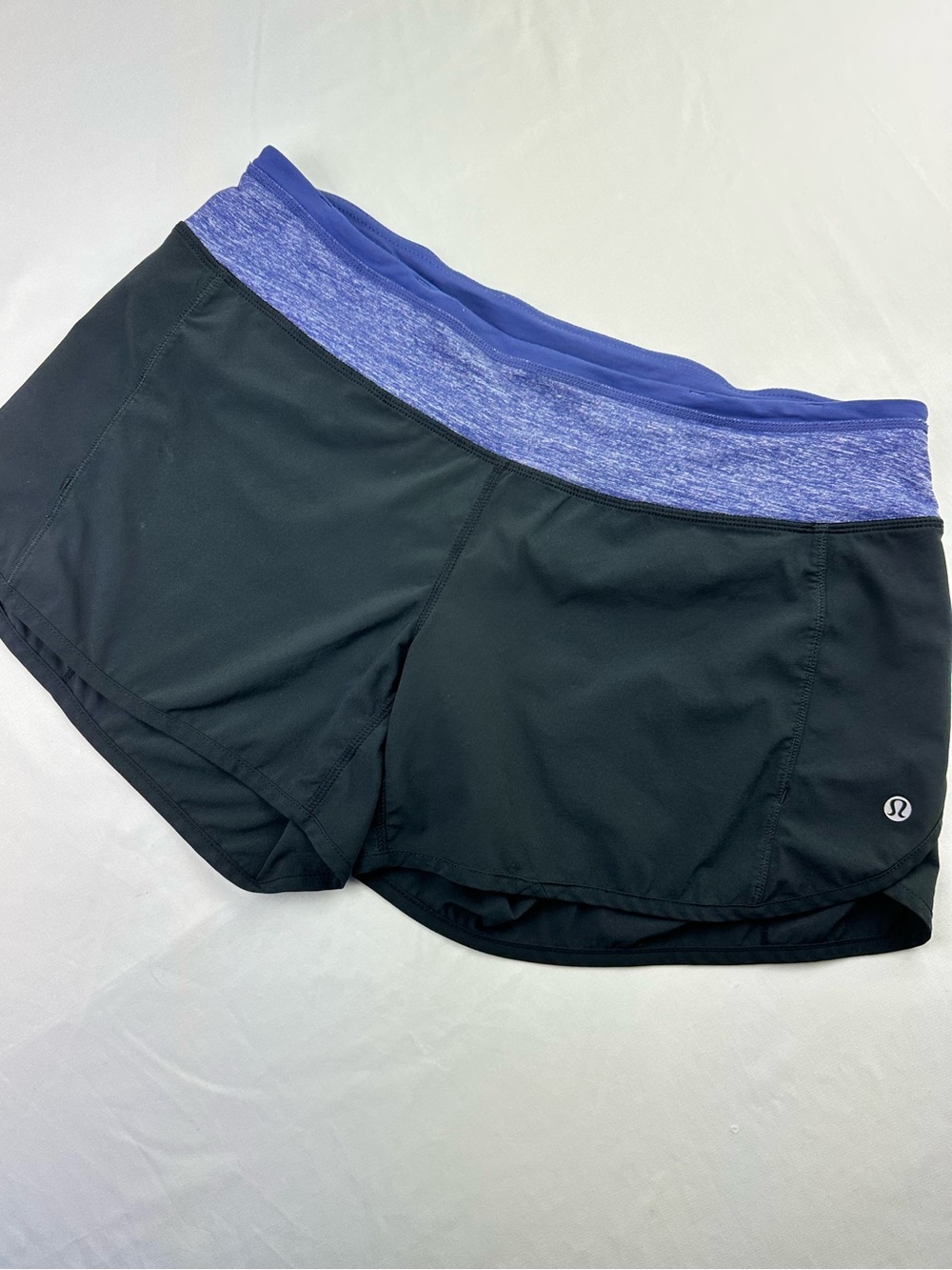 Lululemon Speed Up Lined Running Shorts Black Heathered Purple 4”